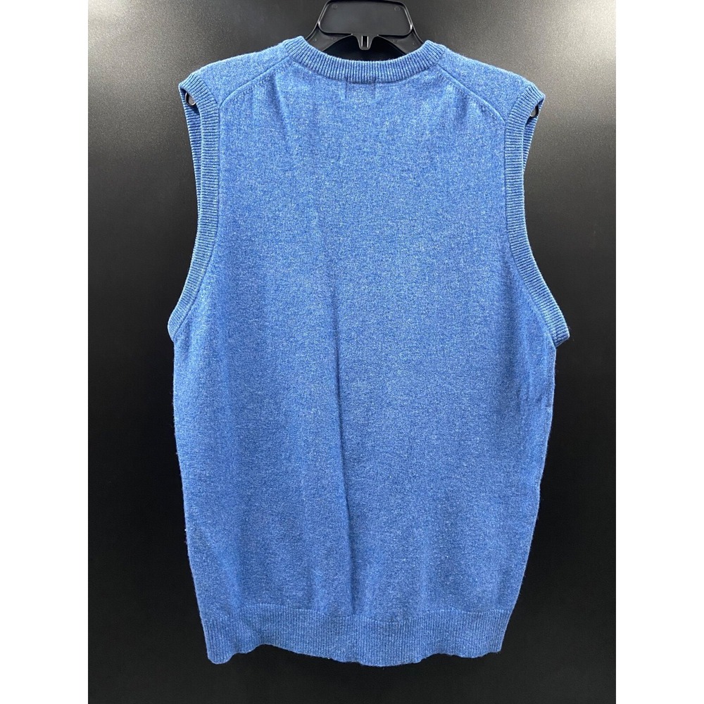 L.L. Bean Sweater Vest Mens XXL Tall 2XLT 100% Lambs‎ Wool Blue Golf Outdoor EUC - Picture 2 of 6